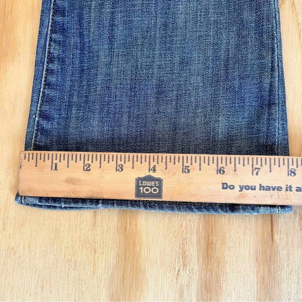 Rock & Republic Kasandra Bootcut Blue Distressed Jeans Low-Rise Pockets Stretch